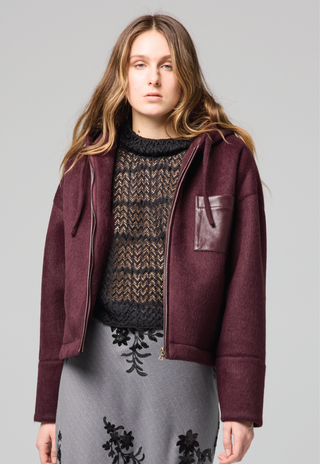 Pony Neoprene/Leather Jacket